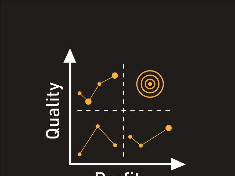 quadrant concept  diagram  logo illustration