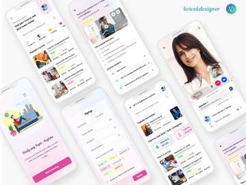 Online Learning Courses Mobile App UI Kit preview picture