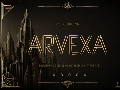 ARVEXA — Art Deco Inline Display Typeface