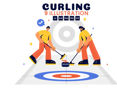 9 Curling Sport Illustration