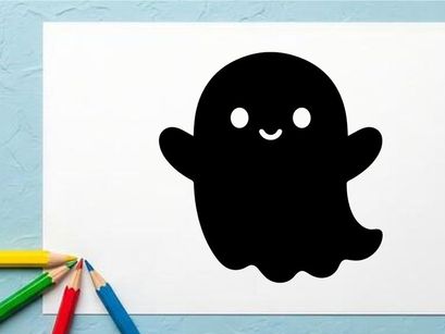 Niedliche Halloween-Geist-Illustration für Kinder und Dekorationen