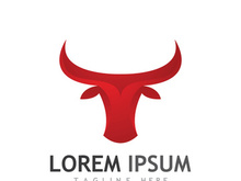 Vintage bull head horns logo