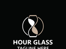 Hourglass logo ancient vintage style object design template flat vector