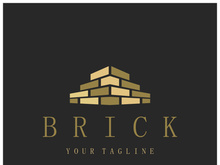 creative brick logo designs for buildings, architectural buildings, civil engineering, building materials shops