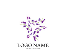 Fresh lavender flower logo vector flat design