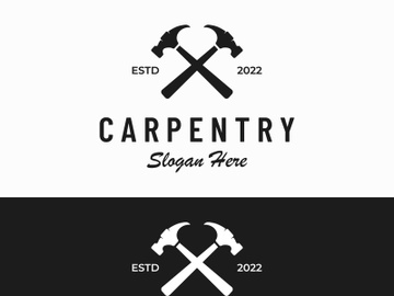 Vintage retro crossed hammers logo. preview picture