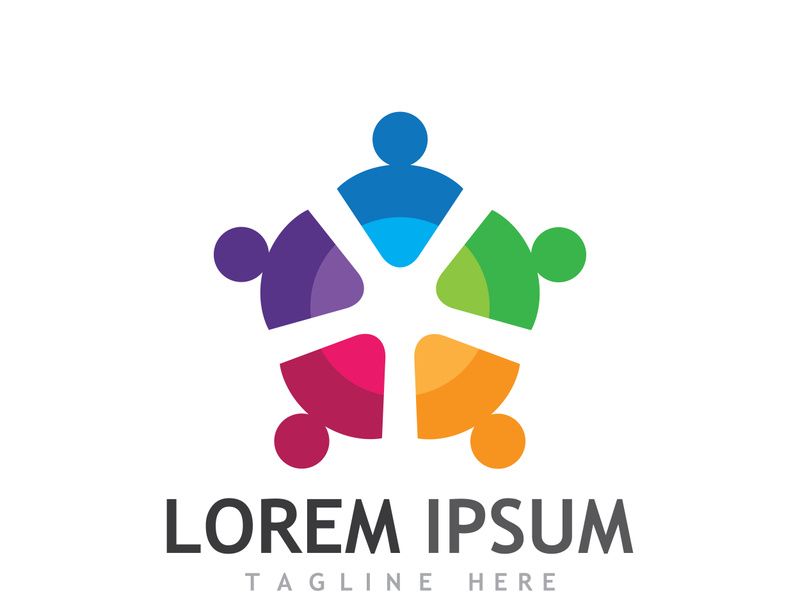 Community of people logo design with creative idea.