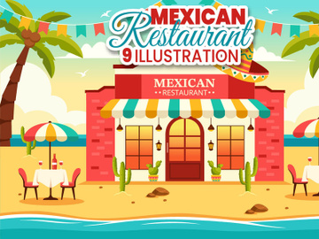 9 Mexican Food Restaurant Illustration preview picture