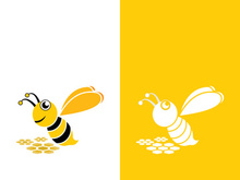Bee logo vector icon illustration design