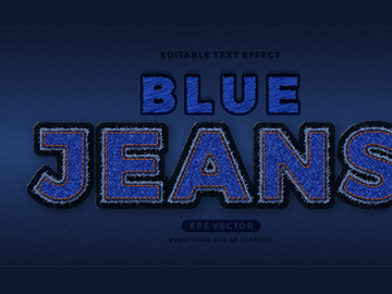 Blue Jeans editable text effect style vector preview picture