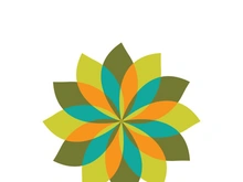 Traditional Asian colorful floral pattern Stained glass mosaic logo tile design inspiration