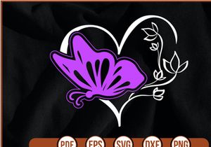 heart beat  with butterfly t shirt Design
