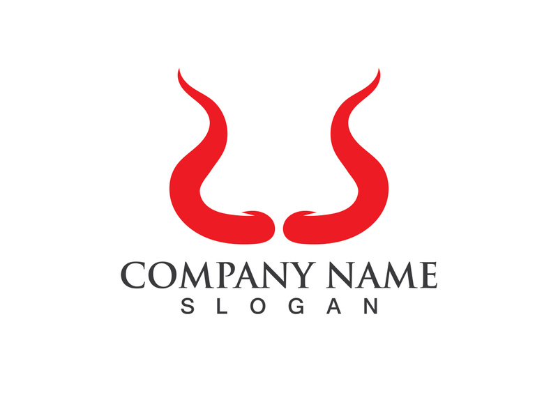 Devil horn vector icon logo design illustration template