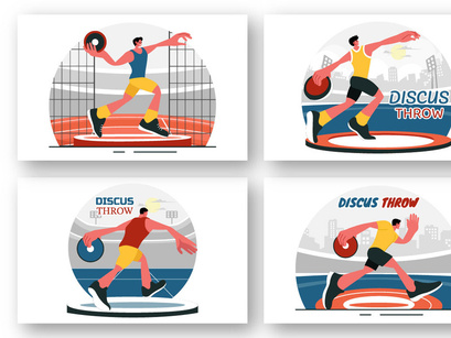 9 Discus Throw Playing Illustration