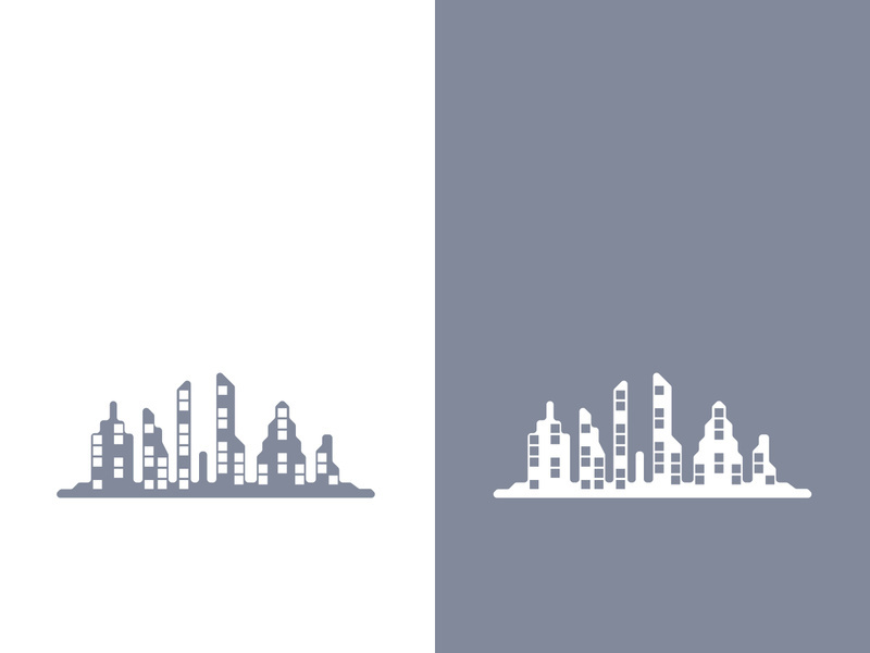 Modern city skyline icon silhouette vector illustration design