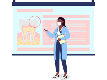 Dental presentation semi flat color vector character preview picture