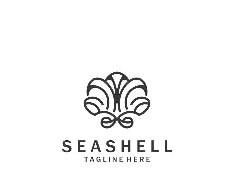 Seashell Logo. Ocean Animals premium quality graphic outline symbols collection