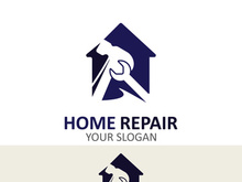 Home repair logo design vector with handyman service construction vector