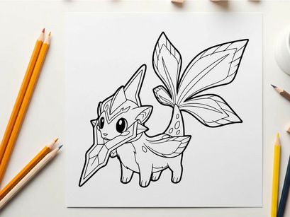 Cute fantasy creature with wings vector illustration