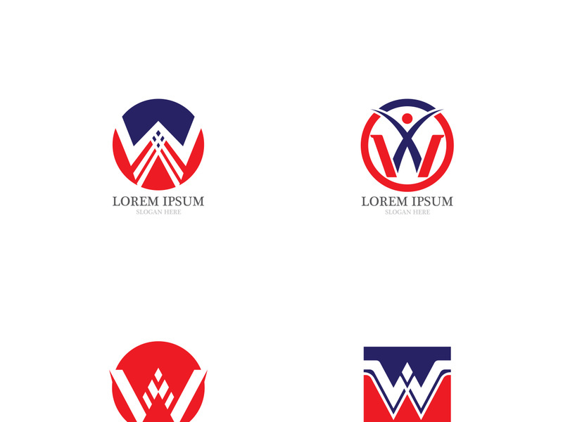 W Letter Logo Template vector illustration design