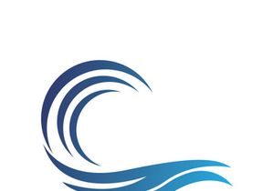 Water wave vector illustration logo template design