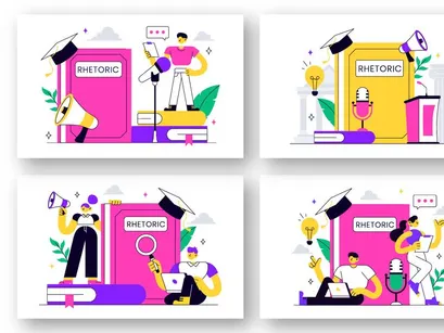 10 Rhetoric Vector Illustration