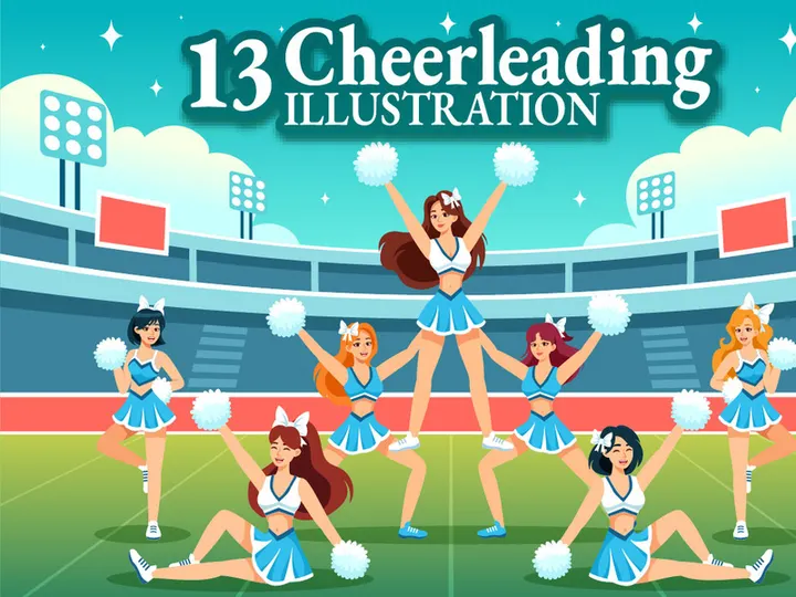 13 Cheerleader Girl Illustration
