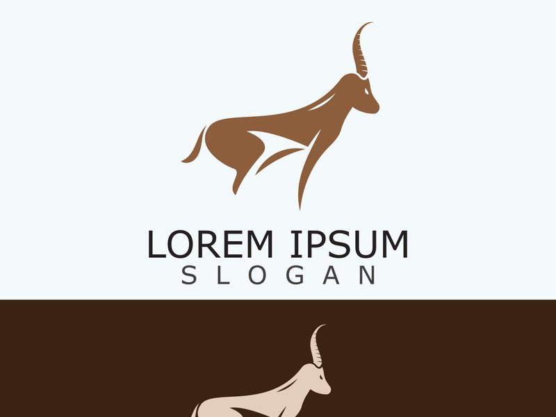 Antelope animal logo icon design animal simple illustration