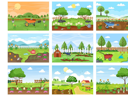 30 Farm Gardener Background Vector