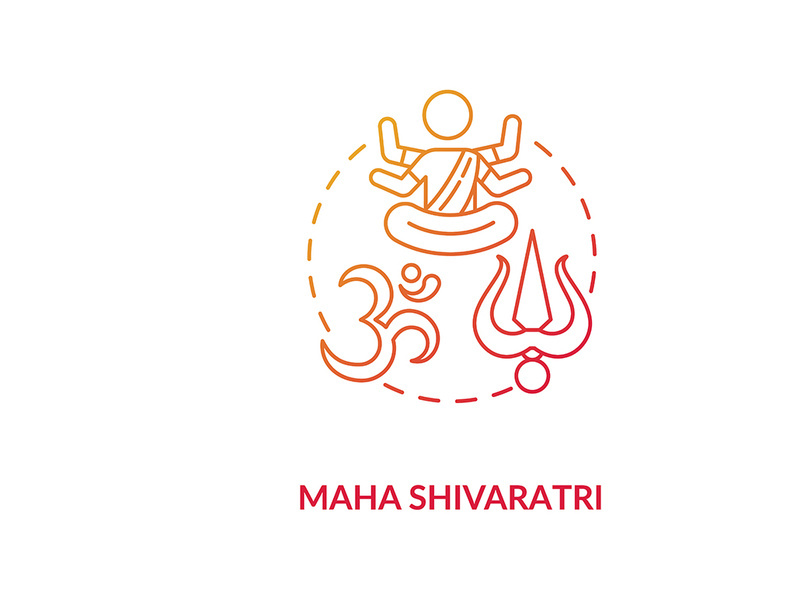 Maha shivaratri concept icon