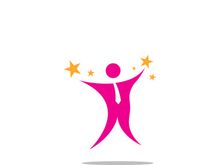 People star logo design to achieve a success or dream.