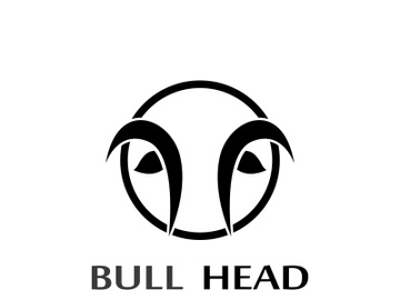 Retro vintage bull head horns logo design. preview picture