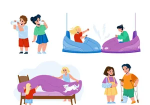 Kid boy girl characters