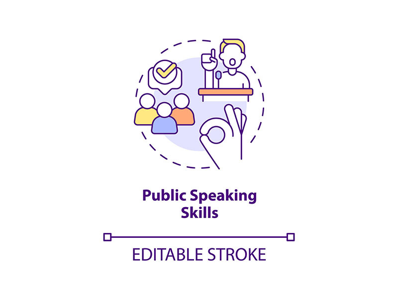 Public speaking skills concept icon