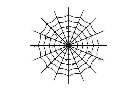 Desain jaring laba-laba geometris dengan simetri radial rumit. Pola vektor hitam putih minimalis untuk dekorasi modern dan proyek teknologi.