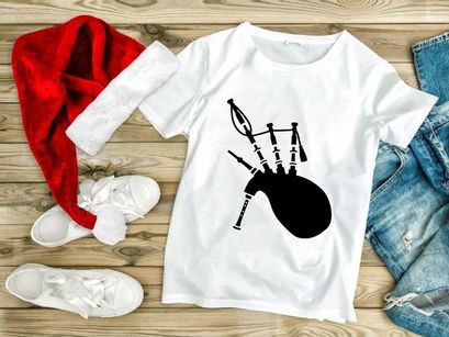 Classic Scottish Bagpipes Folk Music Instrument Silhouette