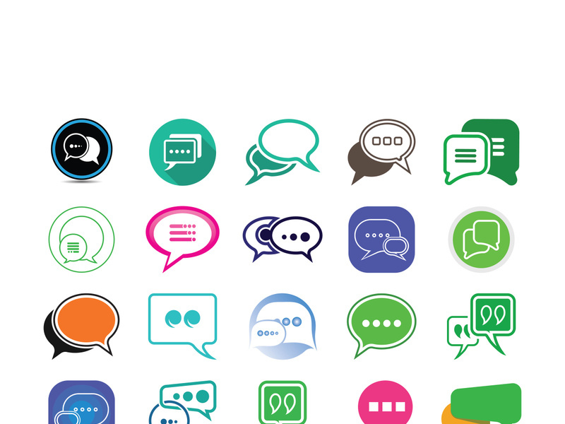 message bubble logo and symbol speech icon illustration