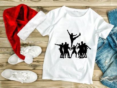 Silhouette of a group of dancers in dynamic poses