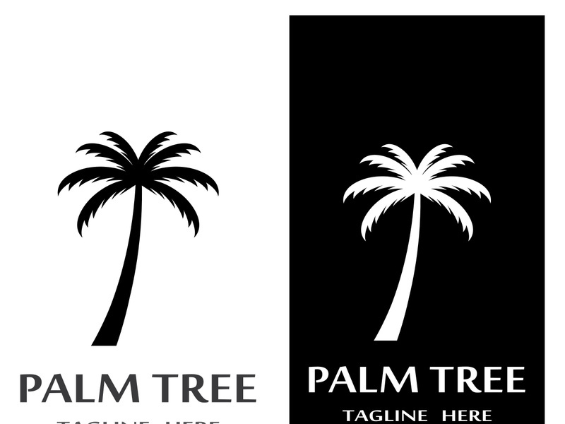 Palm tree summer logo design with creative ideas.