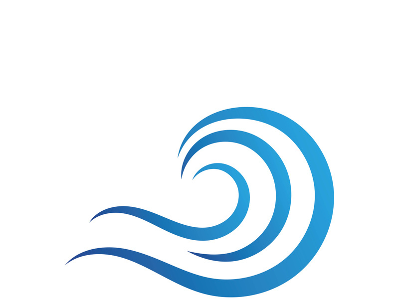 Water wave icon vector template logo