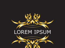 Gold luxury floral vintage monogram decorative logo template