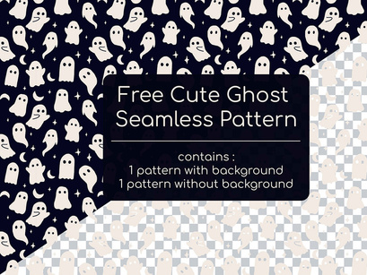 Free Cute Ghost Seamless Pattern