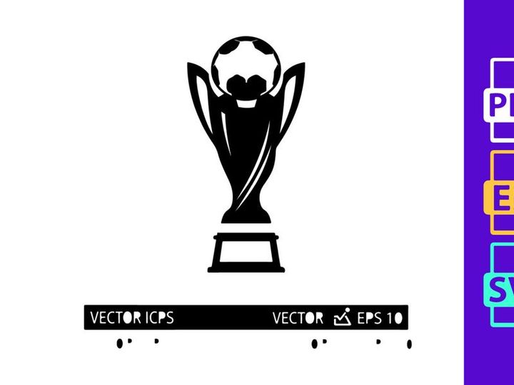 Soccer trophy vector graphic
