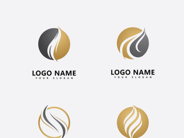 Hair logo  hair wave icon  vector template preview picture