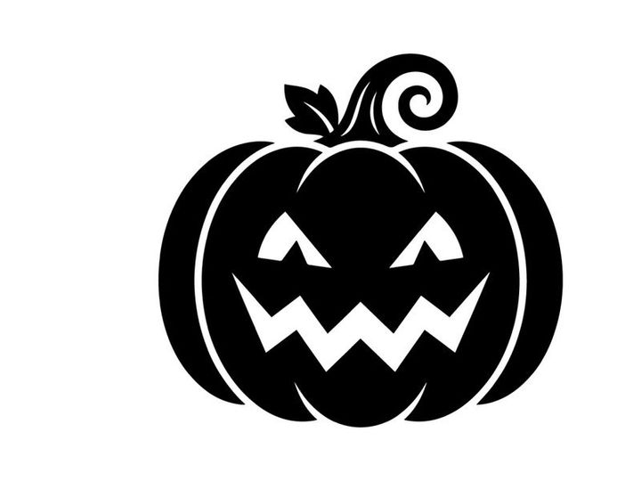 Labu Halloween Lucu dengan Wajah Jack-o'-Lantern untuk Dekorasi Musim Gugur