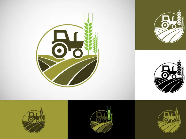 Tractor logo or farm logo template, Suitable for any business related to agriculture industries.