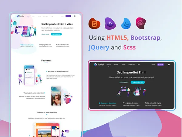 Social Apps Landing page (Freebie)