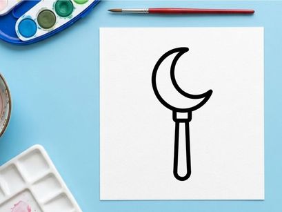 Gancho de parede lua crescente para decoração de Halloween. Cabide celestial de metal preto para exibições sazonais assustadoras.