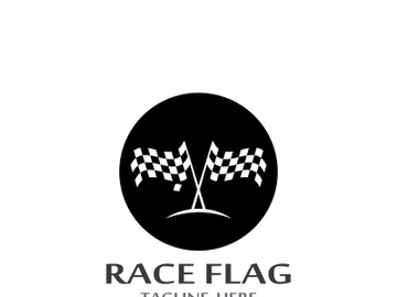 Creative and modern racing flag logo design. preview picture