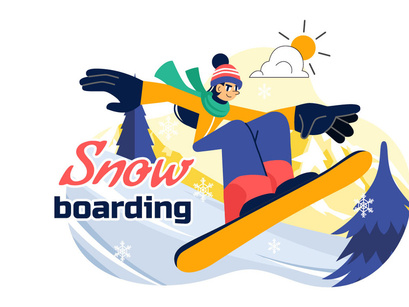 10 Snowboarding Sport Illustration